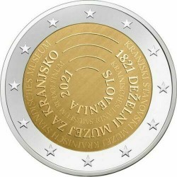 .@ENVIO INMEDIATO@ ESLOVENIA 2 EUROS 2021 MUSEO DE CARNIOLA SC MONEDA CONMEMORATIVA Slovenia Slovenija euro coin