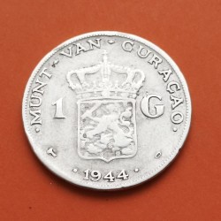 HOLANDA 1 GULDEN 1944 WILHELMINA REINA GUILLERMINA KM.148 MONEDA DE PLATA @ESCASA@ The Netherlands silver coin
