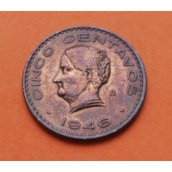 MEXICO 5 CENTAVOS 1927 AGUILA y VALOR AGUILA BRONCE MBC++ KM.422