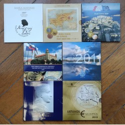 .2015 LITUANIA CARTERA EUROS 1+2+5+10+20+50 Centimos 1€+2€ SET