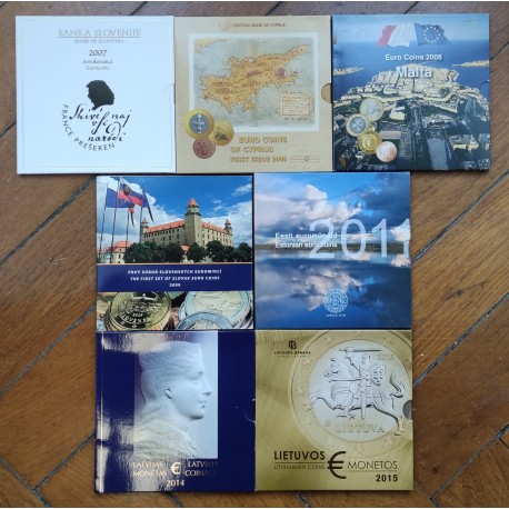 .2015 LITUANIA CARTERA EUROS 1+2+5+10+20+50 Centimos 1€+2€ SET