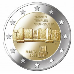 . 2ª moneda x MALTA 2 EUROS 2021 TEMPLO TARXIEN 3600 - 2500 A.C. @RARA solo 180.000 uds.@ CONMEMORATIVA