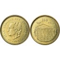 ESPAÑA 100 PESETAS 1997 JUAN CARLOS I FLOR DE LIS HACIA EL EDIFICIO MONEDA DE LATON SC