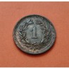 SUIZA 1 RAPPEN 1930 B (BERNA) ESCUDO DE ARMAS KM.3.2 MONEDA DE BRONCE SC- Switzerland