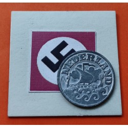 HOLANDA 25 CENTIMOS 1942 BARCO KM.174 MONEDA DE ZINC OCUPACION NAZI III REICH WWII The Netherlands