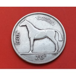IRLANDA 1/2 CORONA 1934 CABALLO KM.8 MONEDA DE PLATA MBC @ESCASA@ Eire Ireland STALLION silver coin