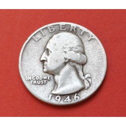 ESTADOS UNIDOS 1/4 DOLAR 1946 P PRESIDENTE GEORGE WASHINGTON KM.164 MONEDA DE PLATA MBC- USA silver Quarter Dollar