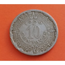 MEXICO 10 CENTAVOS 1920 COBRE KM*430 MBC++ MEJICO LARGE COPPER