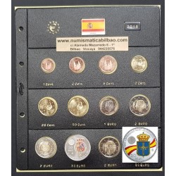 . ESPAÑA MONEDAS EURO 2018 + 2 Euros SANTIAGO + 2 Euros FELIPE + 30 Euros ESCUDO + 30 Euros 2018 ASTURIAS + HOJA DE PARDO