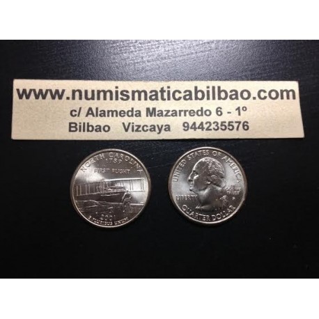 ESTADOS UNIDOS 1/4 DOLAR 25 CENTAVOS 2001 D SC NORTH CAROLINA