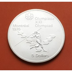 . CANADA 5 DOLARES 1973 OLIMPIADA MONTREAL BARCOS PLATA SC