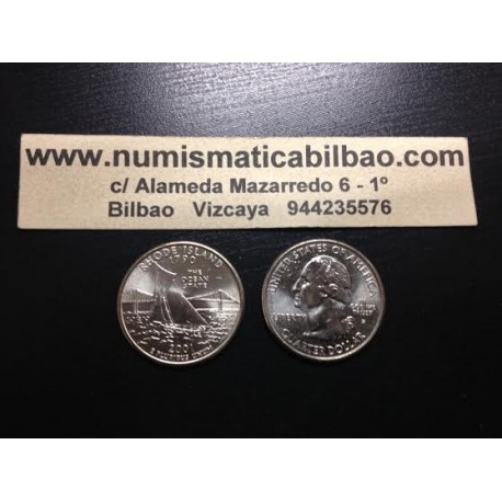 ESTADOS UNIDOS 1/4 DOLAR 25 CENTAVOS 2001 P SC RHODE ISLAND