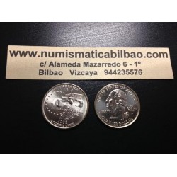 ESTADOS UNIDOS 1/4 DOLAR 25 CENTAVOS 2002 D SC INDIANA COCHE F1