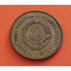 YUGOSLAVIA 50 DINARA 1955 ESCUDO y VALOR @FNR LEGEND@ KM.35 MONEDA DE LATON MBC+ 50 Dinar Federal Republic