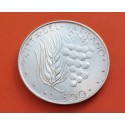 VATICANO 500 LIRAS 1973 ESCUDO DEL PAPA PABLO VI y RACIMO DE UVAS KM.123 MONEDA DE PLATA SC 500 Lire silver coin