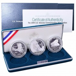 . ESTADOS UNIDOS $1 DOLAR 1994 P VIETNAM VETERANS PLATA PROOF