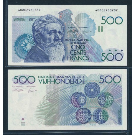 @RARO@ BELGICA 500 FRANCOS 1980 MEUNIER y SIMBOLOS QUIMICOS Pick 143 BILLETE SC Belgium 500 Francs UNC BANKNOTE