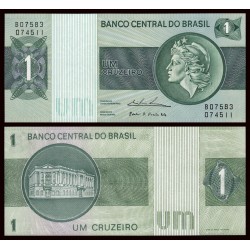 BRASIL 1 CRUZEIRO 1972 DAMA y PALACIO Pick 191AB BILLETE SC Brazil UNC BANKNOTE