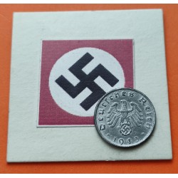 DITTRES REICH GERMANY 5 REICHSPFENNIG 1940 F SWASTIKA NAZI ZINC