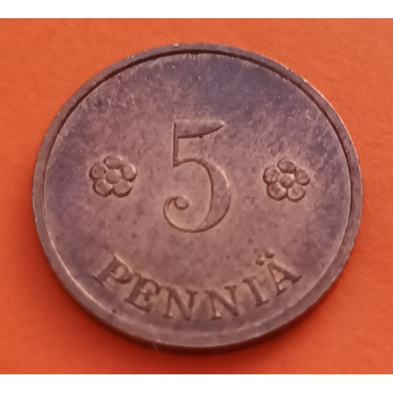 FINLANDIA 5 PENNIA 1918 LEON CON ESPADA KM.22 MONEDA DE COBRE MBC+ Finnland coin