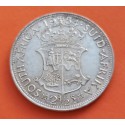 SUDAFRICA 2,50 SHILLINGS 1954 ISABEL II y ESCUDO KM. 51 MONEDA DE PLATA MBC South Africa Suid-Afrika 2-1/2