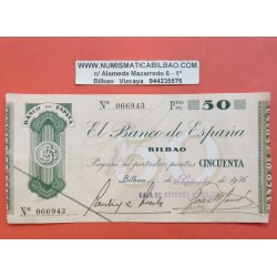 BILBAO 50 PESETAS 1936 BANCO DE BILBAO 263991 @RARO@ EUZKADI