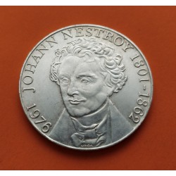 0,50 ONZAS x AUSTRIA 100 SCHILLINGS 1976 JOHANN NESTROY KM.2932 MONEDA DE PLATA SC- Osterreich silver