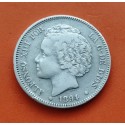 @MUY RARA@ ESPAÑA Rey ALFONSO XIII 2 PESETAS 1894 * 18 -- PGV Tipo "RIZOS" MONEDA DE PLATA KM.704 Spain silver coin R/1