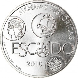PORTUGAL 10 EUROS 2010 MONEDAS HISTORICAS DEL ESCUDO Serie IBEROAMERICANA MONEDA DE PLATA SC Euro silver coin