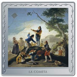 . @LINGOTE@ 1 ONZA x ESPAÑA 10 EUROS 2021 FRANCISCO DE GOYA LA COMETA MONEDA DE PLATA @COLORES@ ESTUCHE FNMT