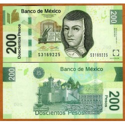 MEXICO 200 PESOS 2015 JUANA DE ABAJE Serie W Pick 125BD BILLETE SC Mejico UNC BANKNOTE