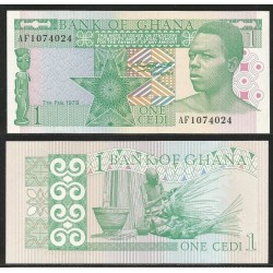 GHANA 1 CEDI 1979 NATIVO y AGRICULTOR Pick 17A BILLETE SC Africa BANKNOTE UNC