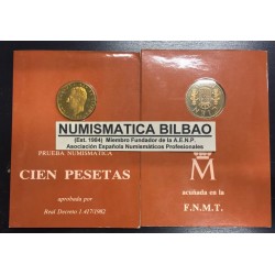 ESPAÑA 1982 CARTERA FNMT 100 PESETAS JUAN CARLOS I PROOF