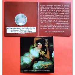 ...ESPAÑA CARTERA FNMT 2000 PESETAS 1996 GOYA PLATA SC BU