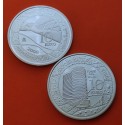 2 monedas x ESPAÑA 10 EUROS 2007 ZARAGOZA EXPO 2008 PABELLON PUENTE y TORRE DEL AGUA PLATA NO ESTUCHE FNMT