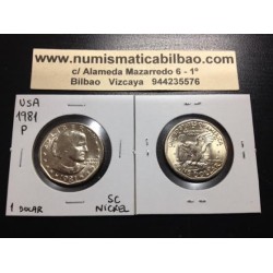 ESTADOS UNIDOS 1 DOLAR 1981 P SUSAN B. ANTHONY AGUILA SOBRE LA LUNA KM.207 MONEDA DE NICKEL SC USA 1 Dollar
