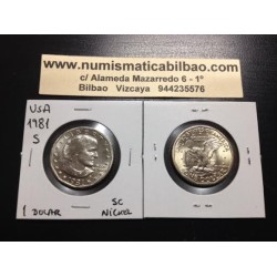 ESTADOS UNIDOS 1 DOLAR 1981 S SUSAN B. ANTHONY AGUILA SOBRE LA LUNA KM.207 MONEDA DE NICKEL SC USA 1 Dollar