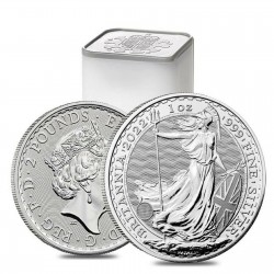 . 1 moneda x INGLATERRA 2 LIBRAS 2022 BRITANNIA MONEDA DE PLATA SC United Kingdom £2 Pounds silver OZ ONZA