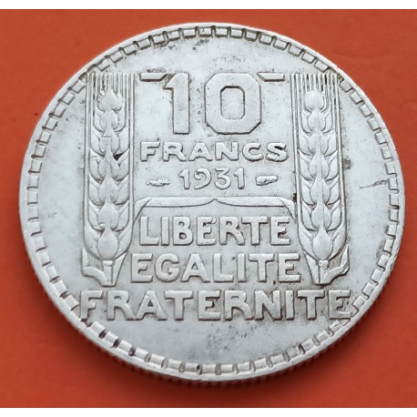 FRANCIA 10 FRANCOS 1931 DAMA Ceca de Paris KM.878 MONEDA DE PLATA MBC France 10 francs silver R/3