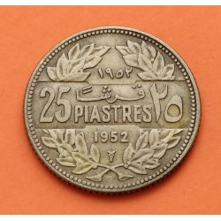 LIBANO 5 PIASTRAS 1954 CEDRO ARBOL SAGRADO y LAUREL KM.18 MONEDA DE ALUMINIO SC- Lebanon coin