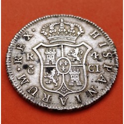 ESPAÑA Rey FERNANDO VII 4 REALES 1812 CI Ceca de CADIZ @PLENO COLOR ORIGINAL@ KM.476.1 MONEDA DE PLATA