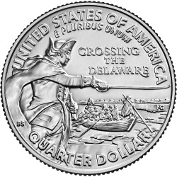 . 1 moneda x ESTADOS UNIDOS 25 CENTAVOS 2021 D WASHINGTON CROSSING THE DELAWARE NICKEL SC USA Quarter