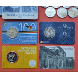 2 EUROS 2021 @LOTE DE 26 MONEDAS CONMEMORATIVAS SC@ BELGICA, FINLANDIA, GRECIA, FINLANDIA, LUXEMBURGO, MALTA... @SI ESPAÑA@