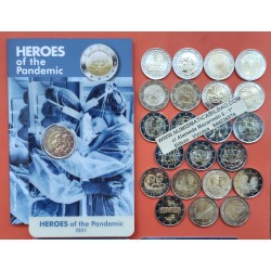 2 EUROS 2021 @LOTE DE 26 MONEDAS CONMEMORATIVAS SC@ BELGICA, FINLANDIA, GRECIA, FINLANDIA, LUXEMBURGO, MALTA... @SI ESPAÑA@