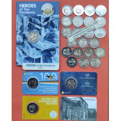 . ..2 EUROS 2015 BANDERA EUROPEA JUEGO 19 DE PAISES/MONEDAS SC