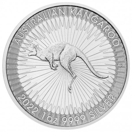 . 1 ONZA 2022 x AUSTRALIA 1 DOLAR 2022 WILDLIFE CANGURO MONEDA DE PLATA SC CAPSULA Australian Kangaroo OZ OUNCE