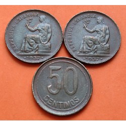. 50 CENTIMOS 1937 SANTANDER PALENCIA BURGOS NICKEL ESPAÑA OF/2