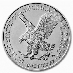 . 1 ONZA 2022 x ESTADOS UNIDOS 1 DOLAR 2022 EAGLE Letra W Diseño Tipo 2 LIBERTY MONEDA DE PLATA SC CAPSULA