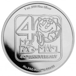 . 1 ONZA 2021 x NIUE 2 DOLARES 2021 MS. PAC-MAN 40 ANIVERSARIO 2º MONEDA DE PLATA SC Oz 20.000 uds PACMAN cápsula