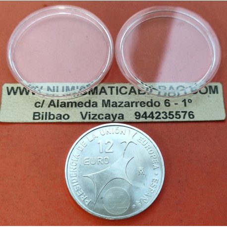 1 moneda NO BOLSA x ESPAÑA 12 EUROS 2002 PRESIDENCIA DE LA UNION EUROPEA PLATA SC @SI CAPSULA@